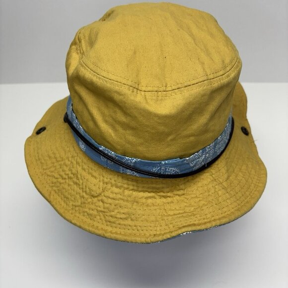 Polcadot Summer Bucket Hat Cap Yellow Blue Summer Garden Hiking Unisex Beach - Picture 6 of 10